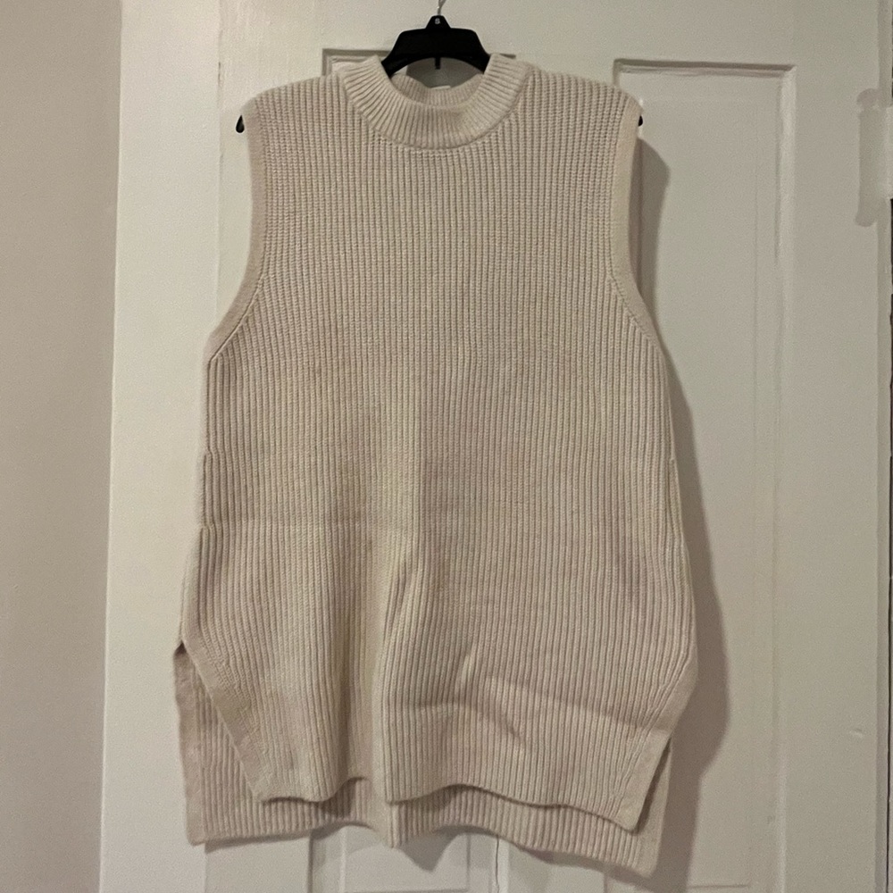 Longline Shaker Stitch Sweater Vest